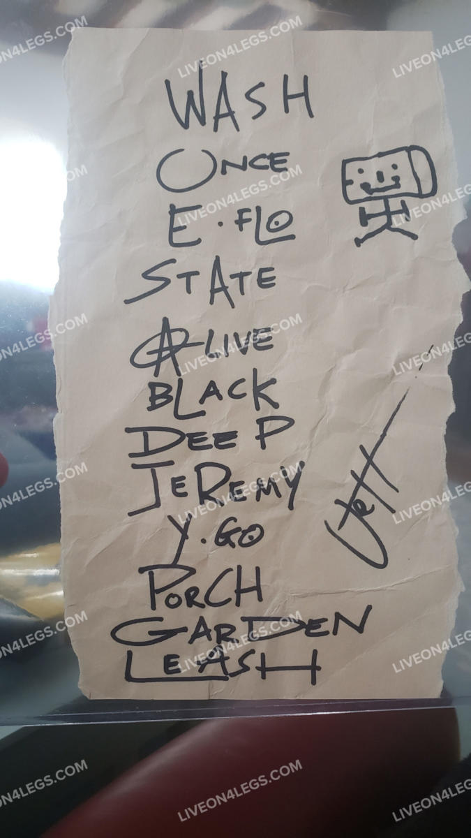 Handwritten Setlist from Nottingham, UK Signed by Jeff Ament - (2/25/1992)